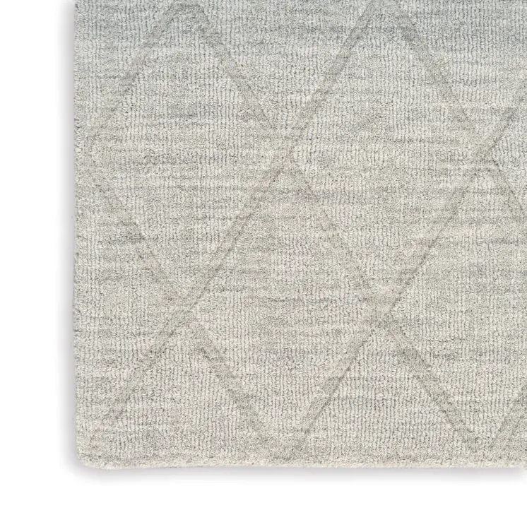 4' X 6' Gray Wool Geometric Area Rug