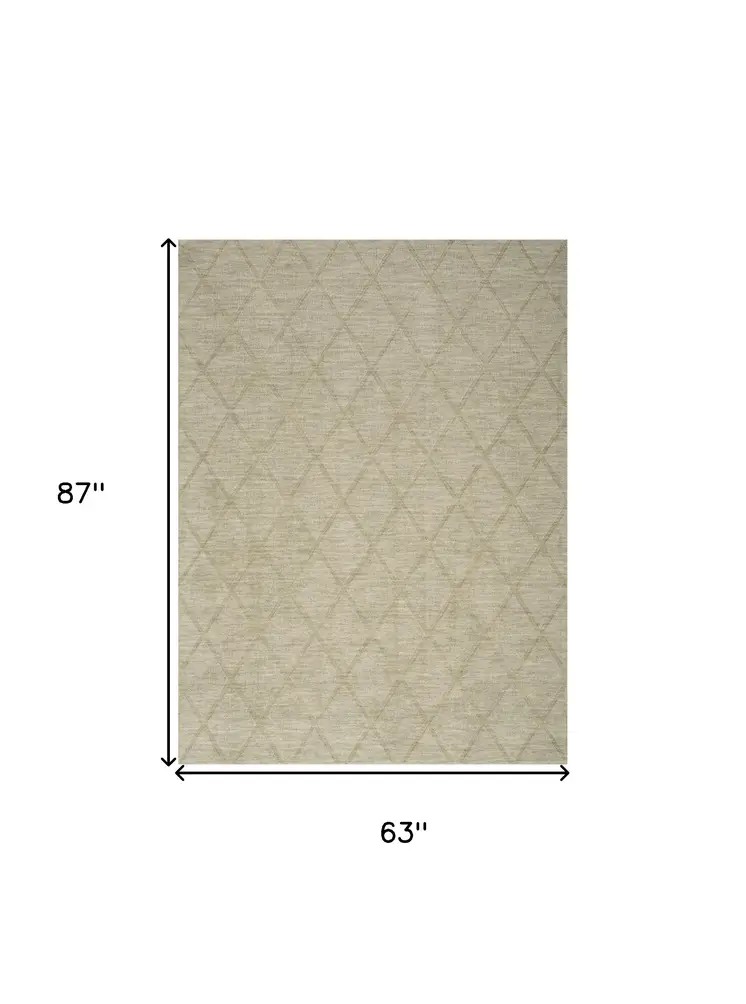 5' X 7' Sage Wool Geometric Area Rug
