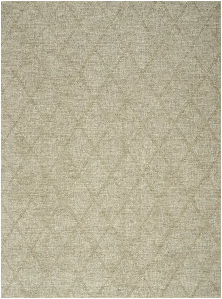 5' X 7' Sage Wool Geometric Area Rug