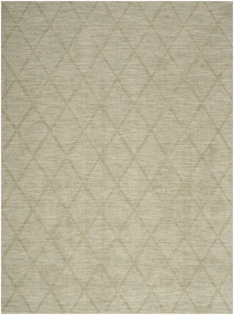 5' X 7' Sage Wool Geometric Area Rug