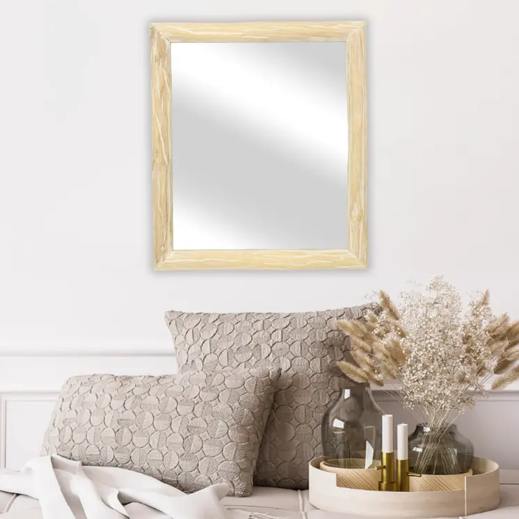 20" Natural Solid Wood Accent Mirror