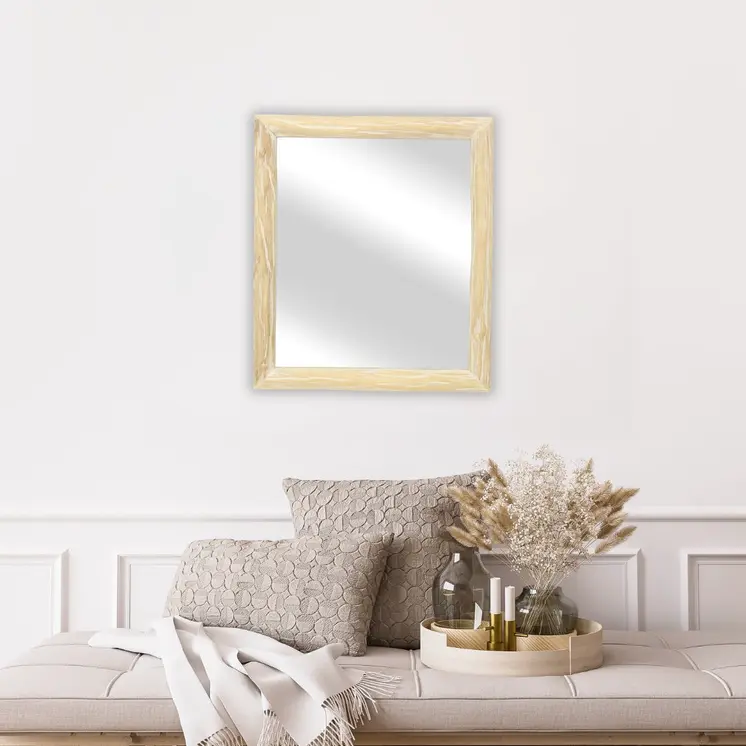 20" Natural Solid Wood Accent Mirror