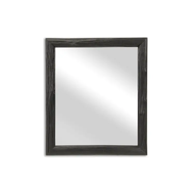 20" Black Solid Wood Accent Mirror
