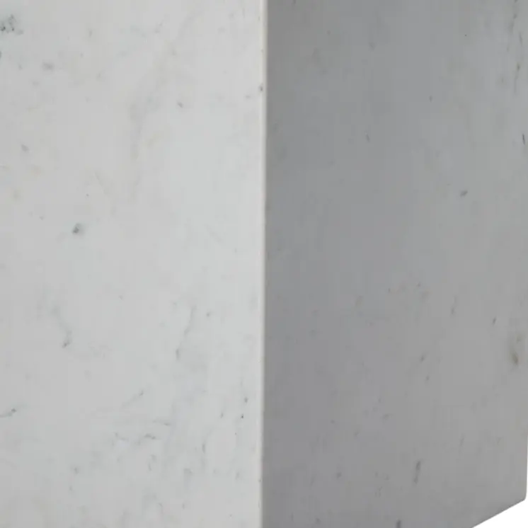 20" White Marble Square Block End Table