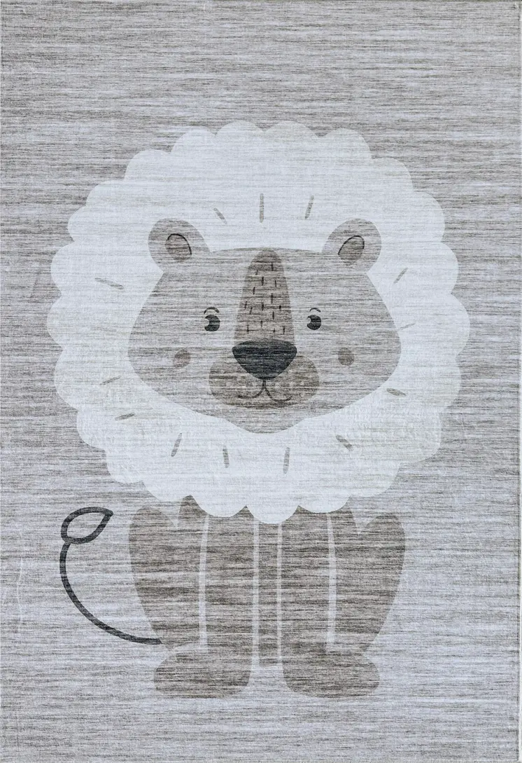 8' X 11' Beige and Gray Juvenile Animals Youthful Area Rug