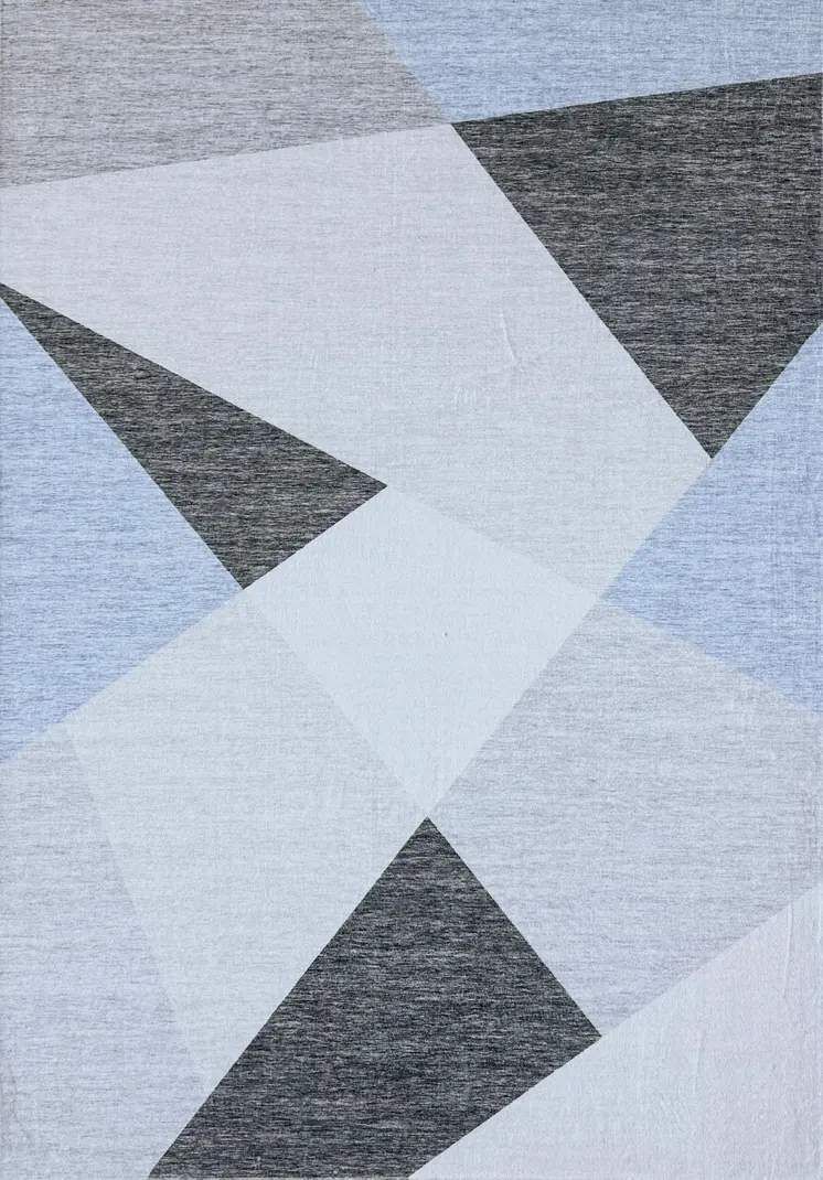 8' X 11' Blue and Gray Geometric Area Rug