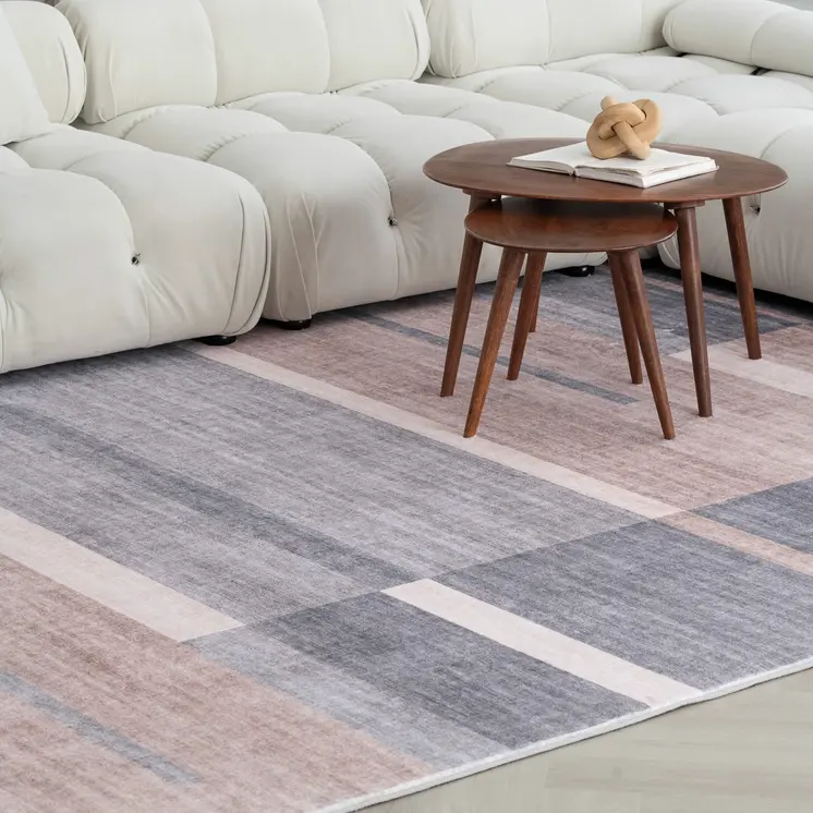 7' X 10' Gray and Brown Abstract Area Rug