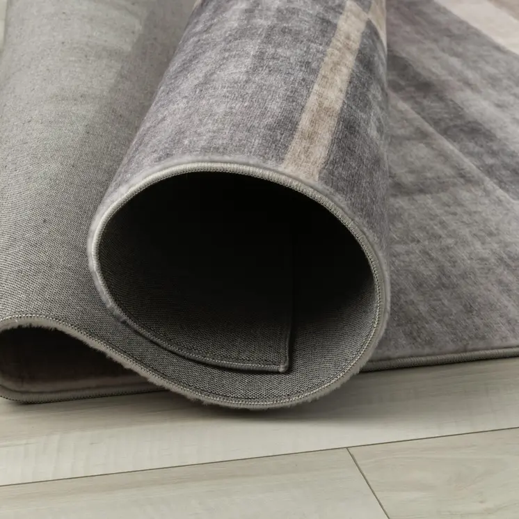 7' X 10' Gray and Brown Abstract Area Rug