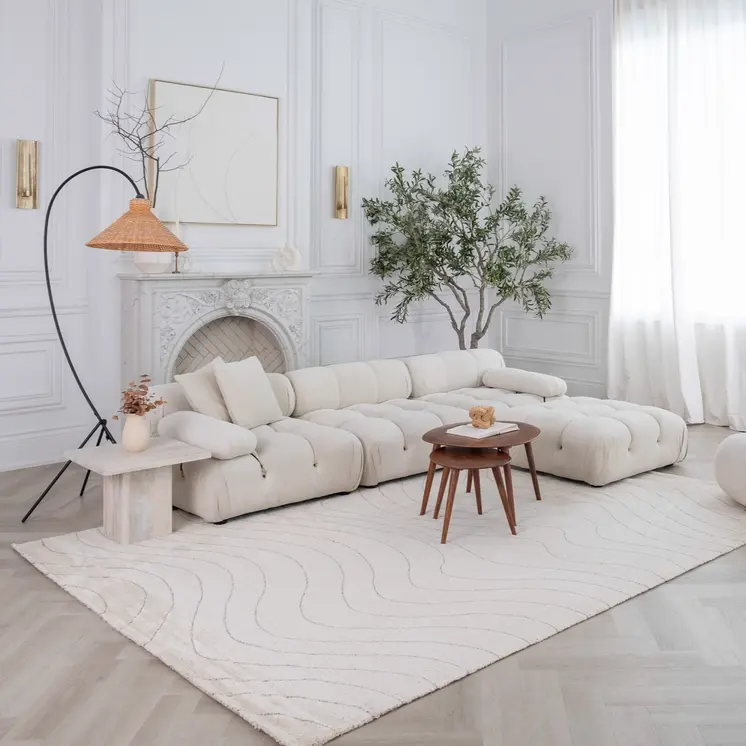 8' X 11' Cream and Beige Abstract Area Rug