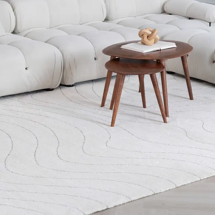 8' X 11' Cream and Beige Abstract Area Rug