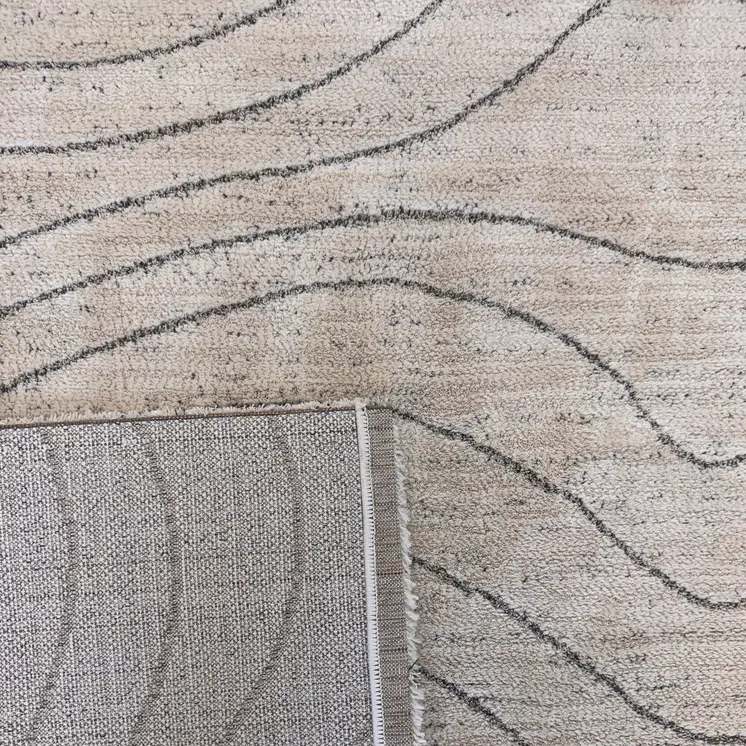 8' X 11' Cream and Beige Abstract Area Rug