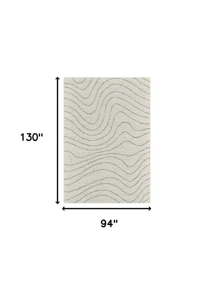 8' X 11' Cream and Beige Abstract Area Rug