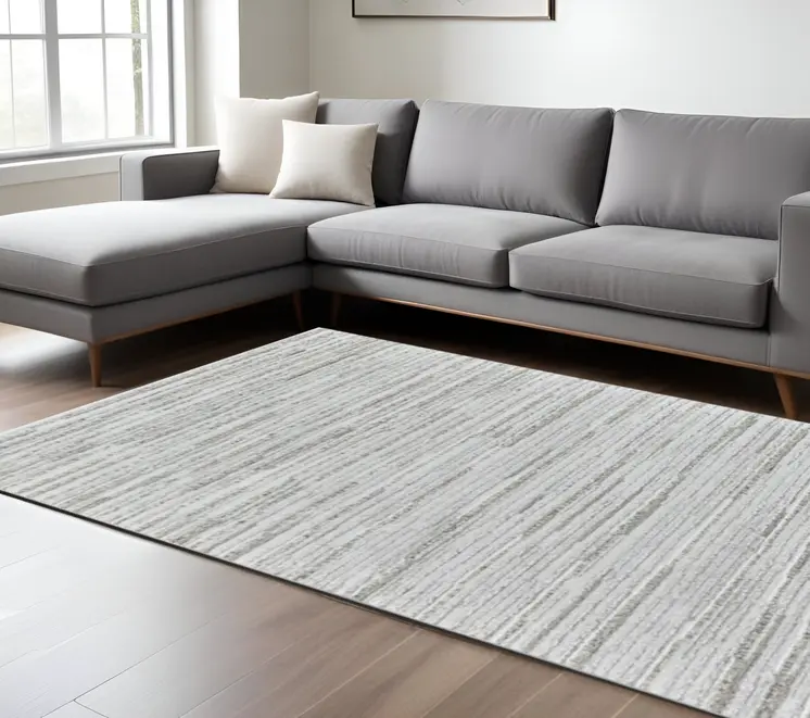 7' X 10' Gray Abstract Area Rug