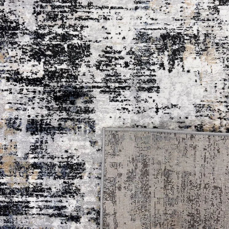 4' X 6' Beige Gray and White Abstract Area Rug