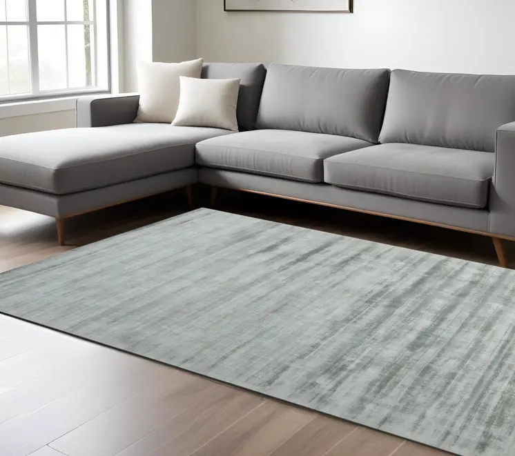 10' X 14' Silver And Gray Abstract Hand Woven Area Rug