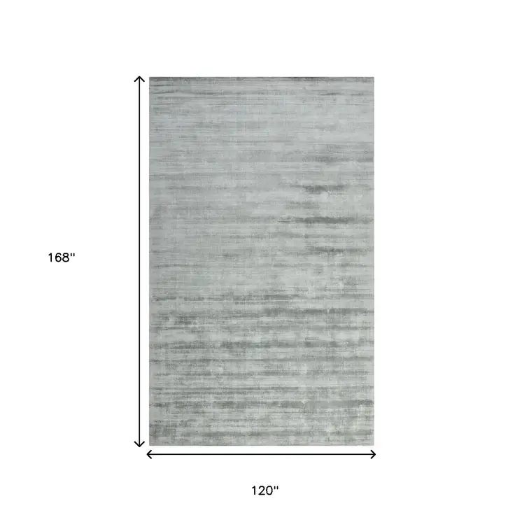 10' X 14' Silver And Gray Abstract Hand Woven Area Rug
