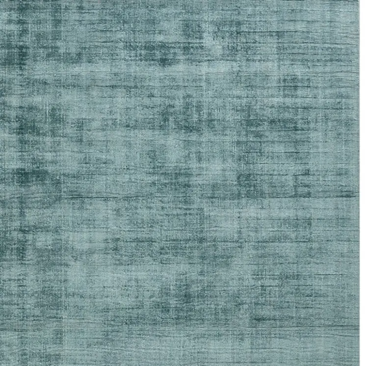 5' X 8' Sea Green And Light Blue Abstract Hand Woven Area Rug
