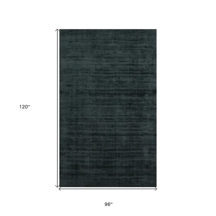 8' X 10' Charcoal And Black Abstract Hand Woven Area Rug