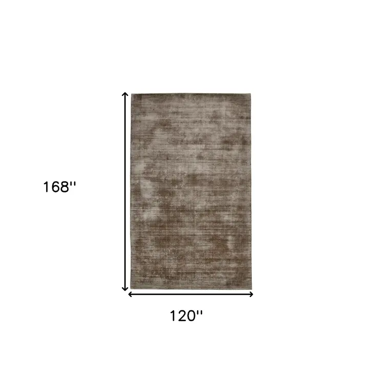 10' X 14' Brown And Gray Abstract Hand Woven Area Rug