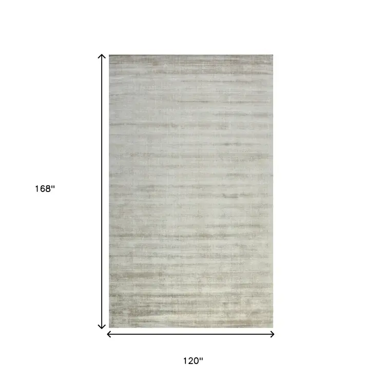 10' X 14' Ivory And Gray Abstract Hand Woven Area Rug