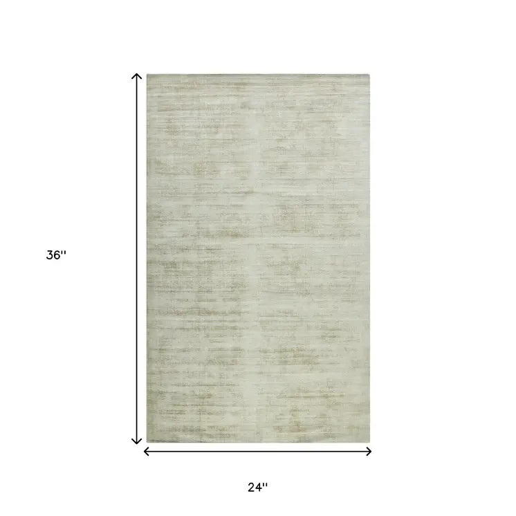 2' X 3' Sand And Ivory Abstract Hand Woven Area Rug