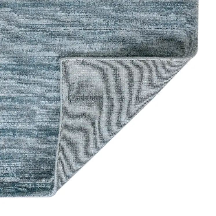 4' X 6' Light Blue And Dark Blue Striped Hand Woven Area Rug