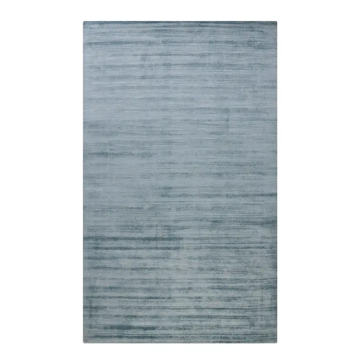 4' X 6' Light Blue And Dark Blue Striped Hand Woven Area Rug