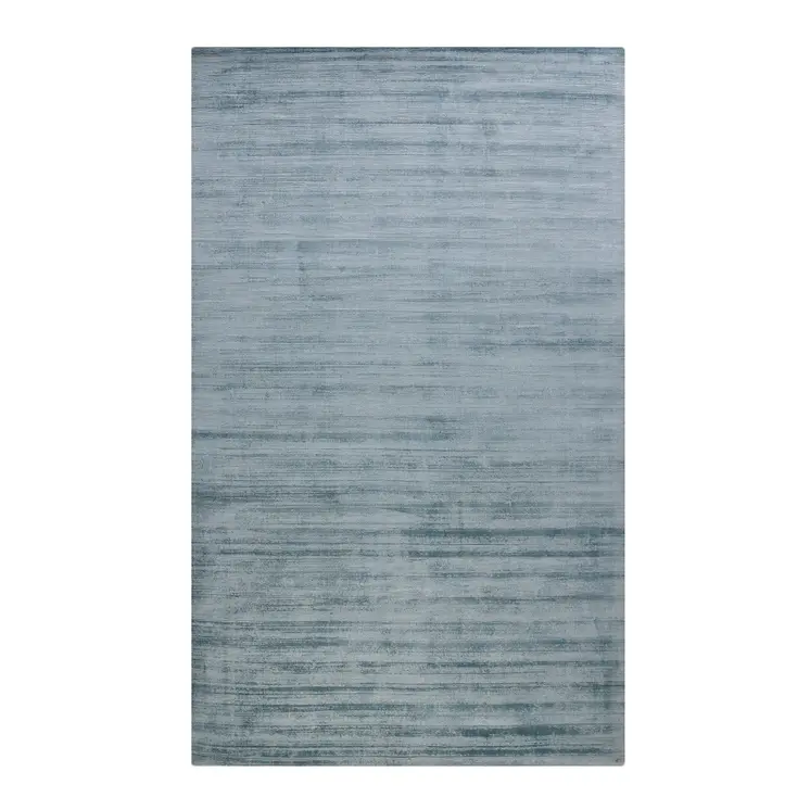 10' X 14' Light Blue And Dark Blue Striped Hand Woven Area Rug