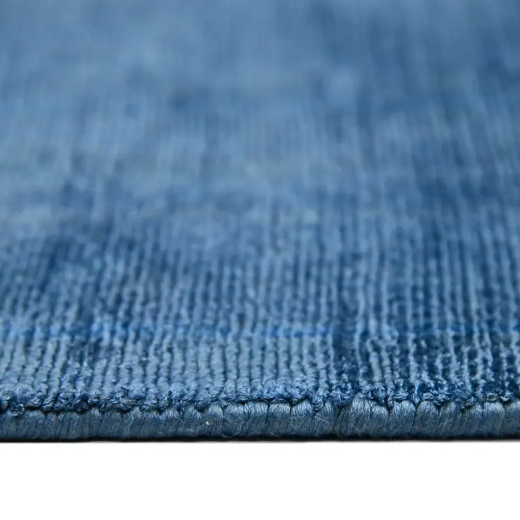 5' X 8' Dark Blue Striped Hand Woven Area Rug