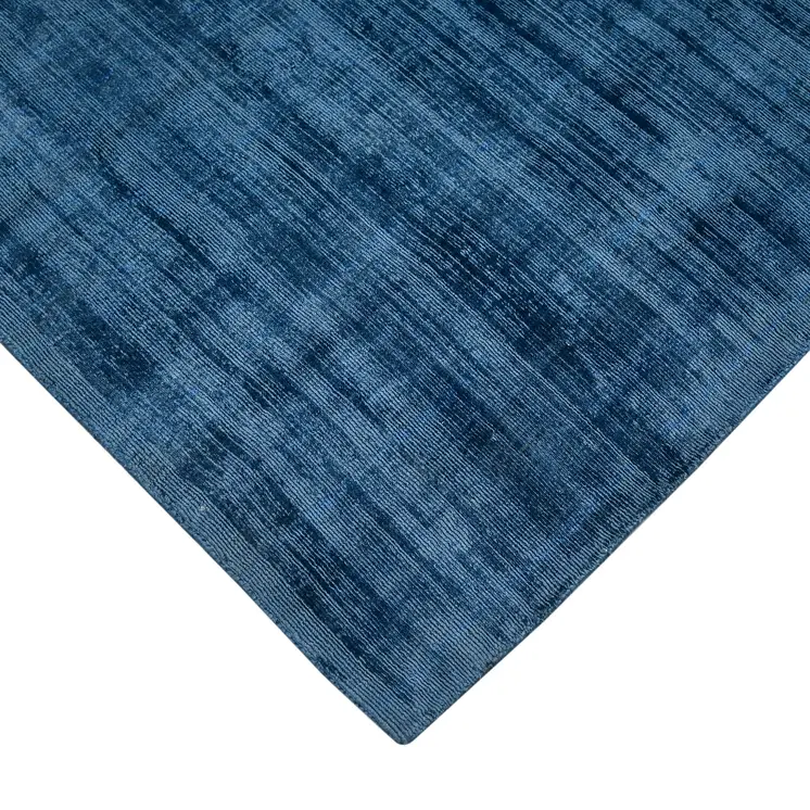 5' X 8' Dark Blue Striped Hand Woven Area Rug