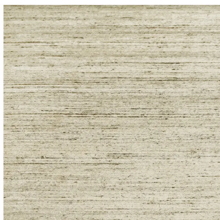5' X 8' Ivory And Brown Wool Striped Hand Woven Area Rug