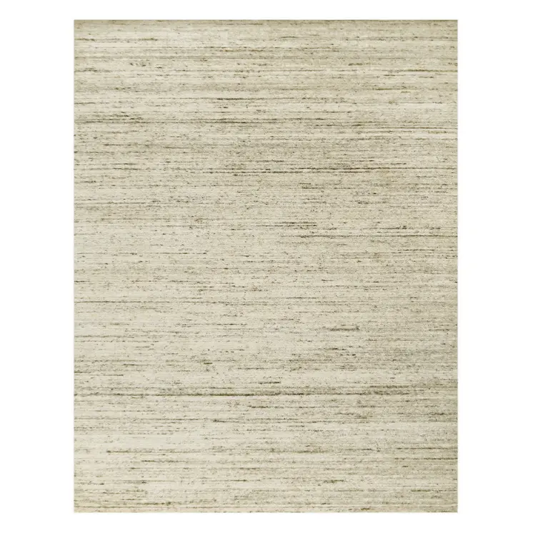 5' X 8' Ivory And Brown Wool Striped Hand Woven Area Rug