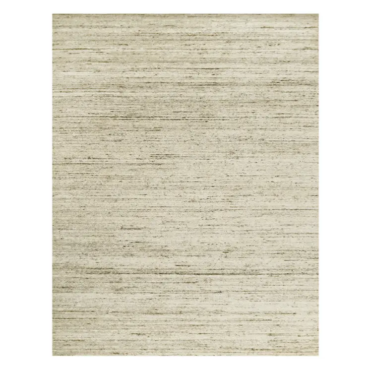 10' X 14' Ivory And Brown Wool Striped Hand Woven Area Rug