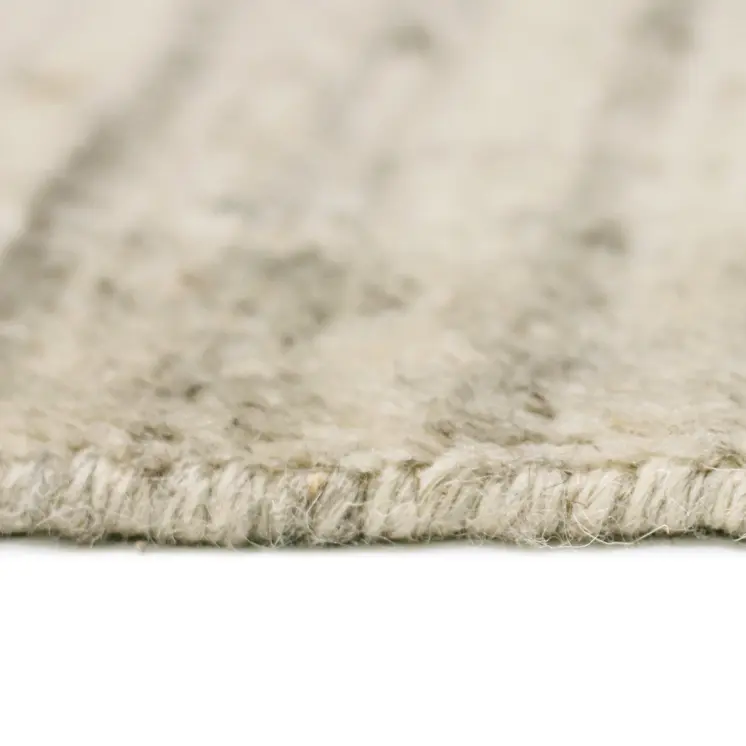 10' X 14' Ivory And Brown Wool Striped Hand Woven Area Rug