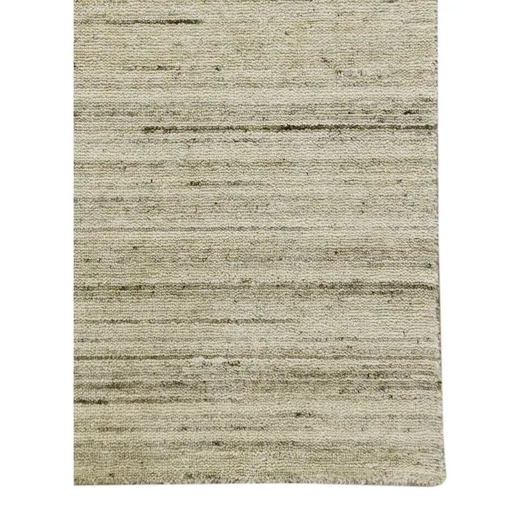 10' X 14' Ivory And Brown Wool Striped Hand Woven Area Rug