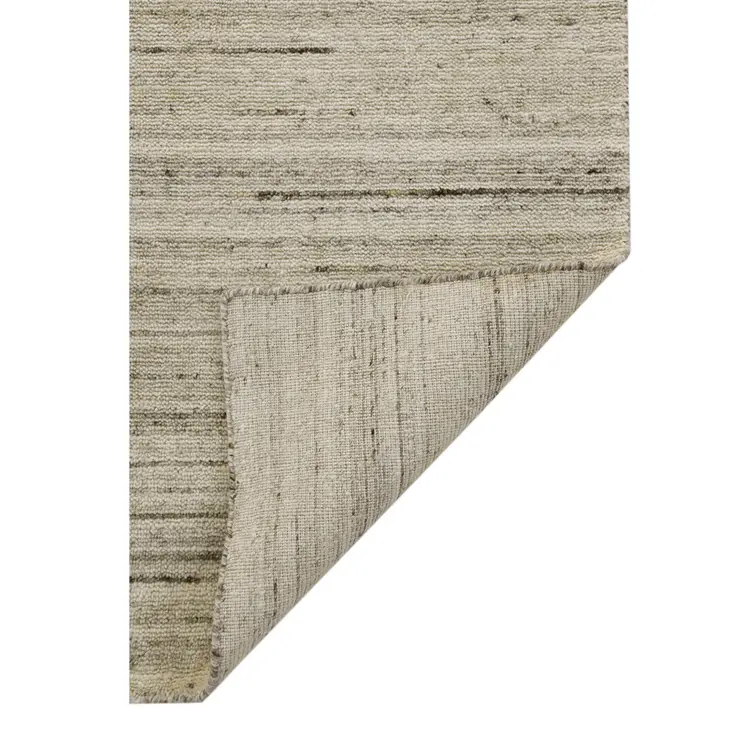 10' X 14' Ivory And Brown Wool Striped Hand Woven Area Rug