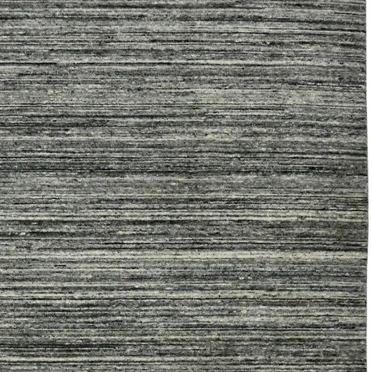 4' X 6' Gray And Black Wool Striped Hand Woven Area Rug