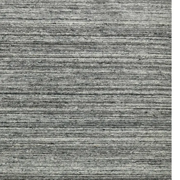 12' X 15' Dark Gray And Ivory Wool Striped Hand Woven Area Rug