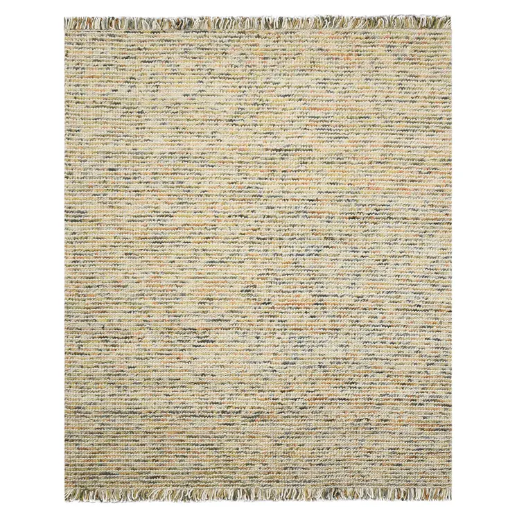 5' X 7' Beige Gray And Orange Wool Striped Hand Woven Area Rug With Fringe