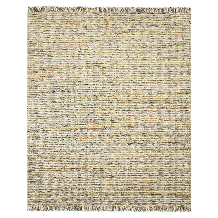 5' X 7' Beige Gray And Orange Wool Striped Hand Woven Area Rug With Fringe