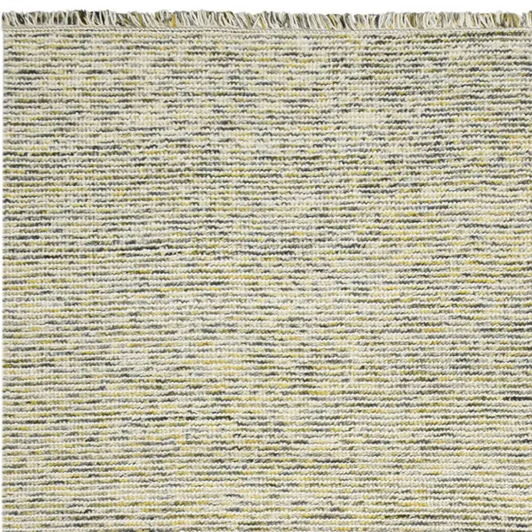5' X 7' Gold Ivory And Gray Wool Striped Hand Woven Area Rug With Fringe