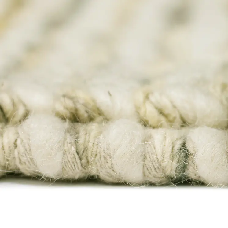 5' X 7' Gold Ivory And Gray Wool Striped Hand Woven Area Rug With Fringe