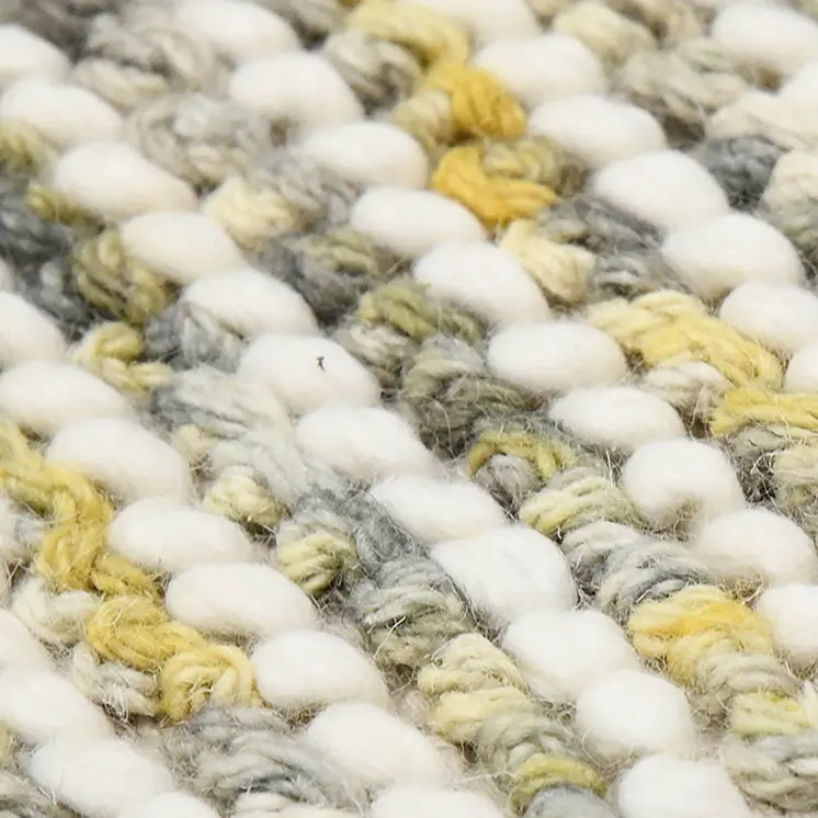 5' X 7' Gold Ivory And Gray Wool Striped Hand Woven Area Rug With Fringe