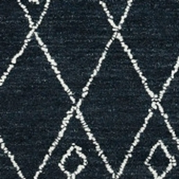 2' X 3' Charcoal And Ivory Wool Southwestern Hand Hooked Area Rug