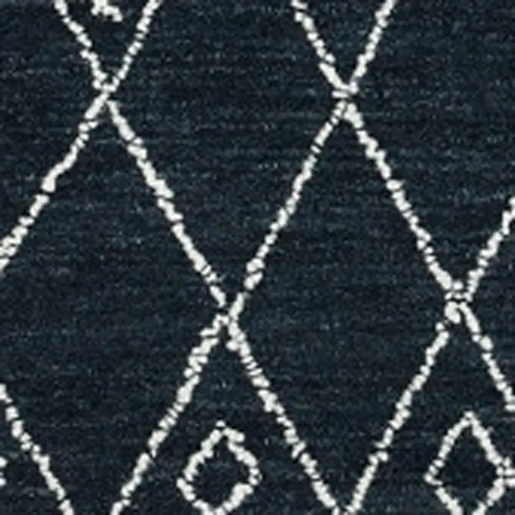 5' X 8' Charcoal And Ivory Wool Southwestern Hand Hooked Area Rug