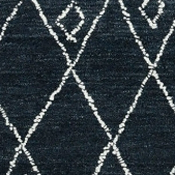 9' X 13' Charcoal And Ivory Wool Southwestern Hand Hooked Area Rug