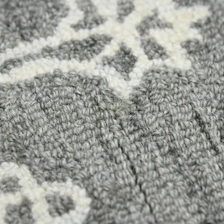 2' X 3' Gray And Ivory Wool Oriental Hand Hooked Area Rug