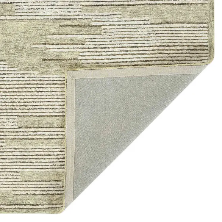 2' X 3' Gray And Ivory Wool Striped Hand Hooked Area Rug