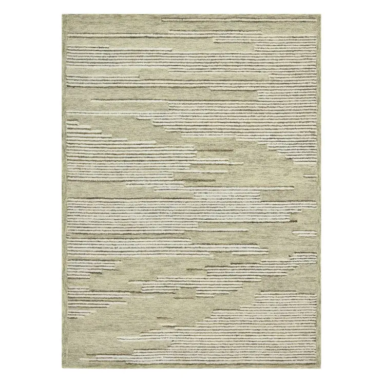 2' X 3' Gray And Ivory Wool Striped Hand Hooked Area Rug