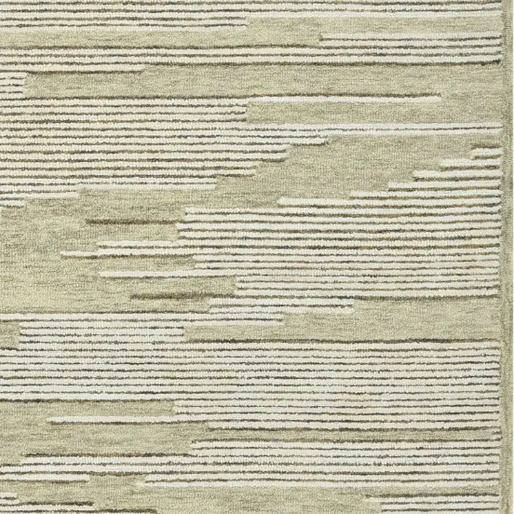 2' X 3' Gray And Ivory Wool Striped Hand Hooked Area Rug